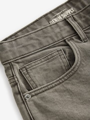 Olive Green Straight Fit Vintage Wash Denim Jeans - Image 9 of 12