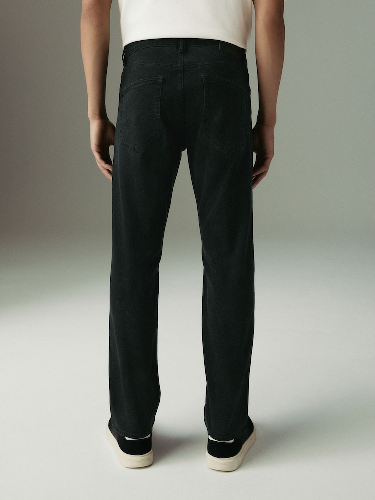 Black Straight Fit Lightweight Motion Flex Denim Jeans - Image 3 of 11