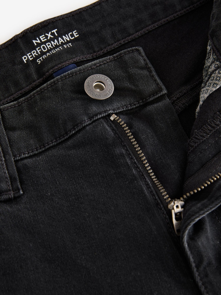 Black Straight Fit Lightweight Motion Flex Denim Jeans - Image 9 of 11