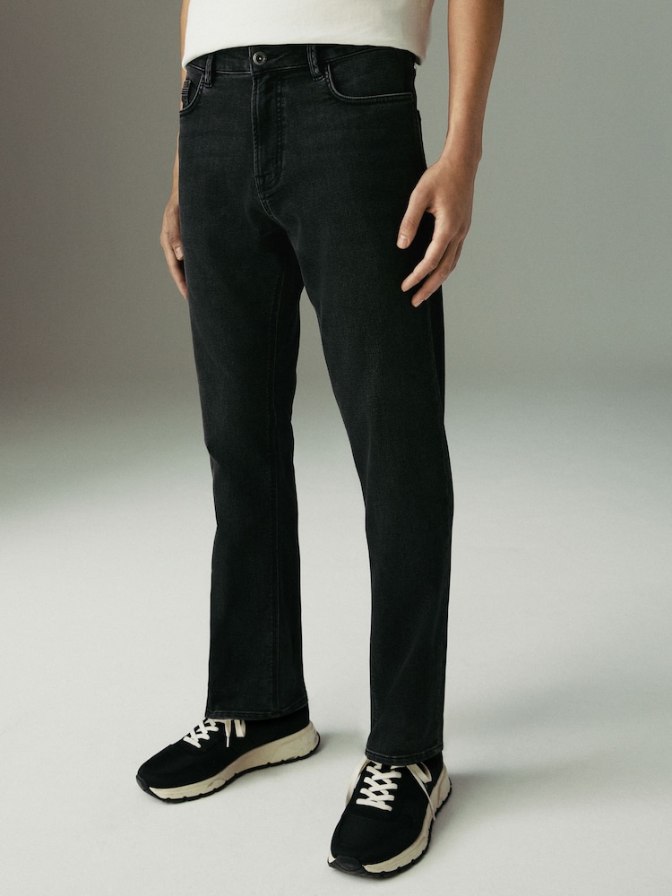 Washed Black Slim Fit Comfort Stretch Jeans - Image 1 of 12