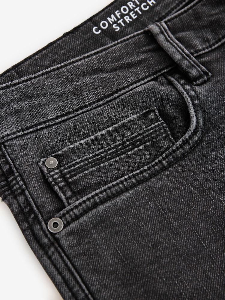 Washed Black Slim Fit Comfort Stretch Jeans - Image 11 of 12