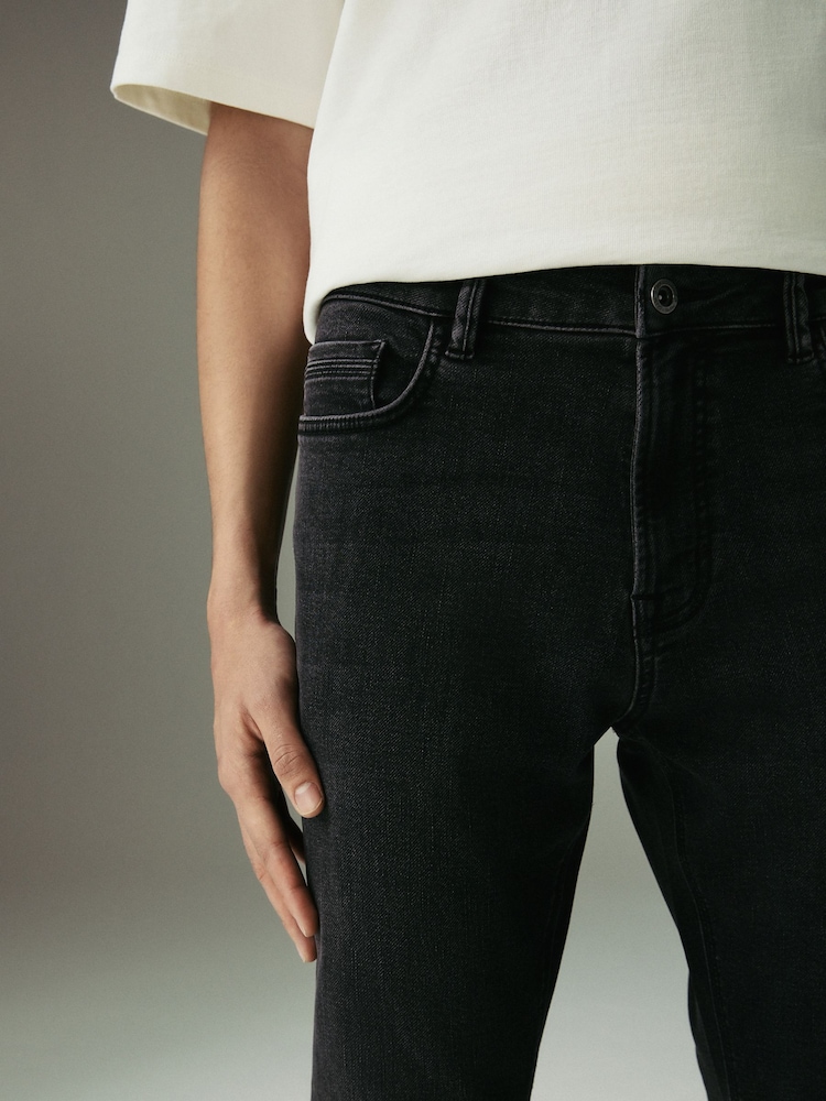 Washed Black Slim Fit Comfort Stretch Jeans - Image 5 of 12