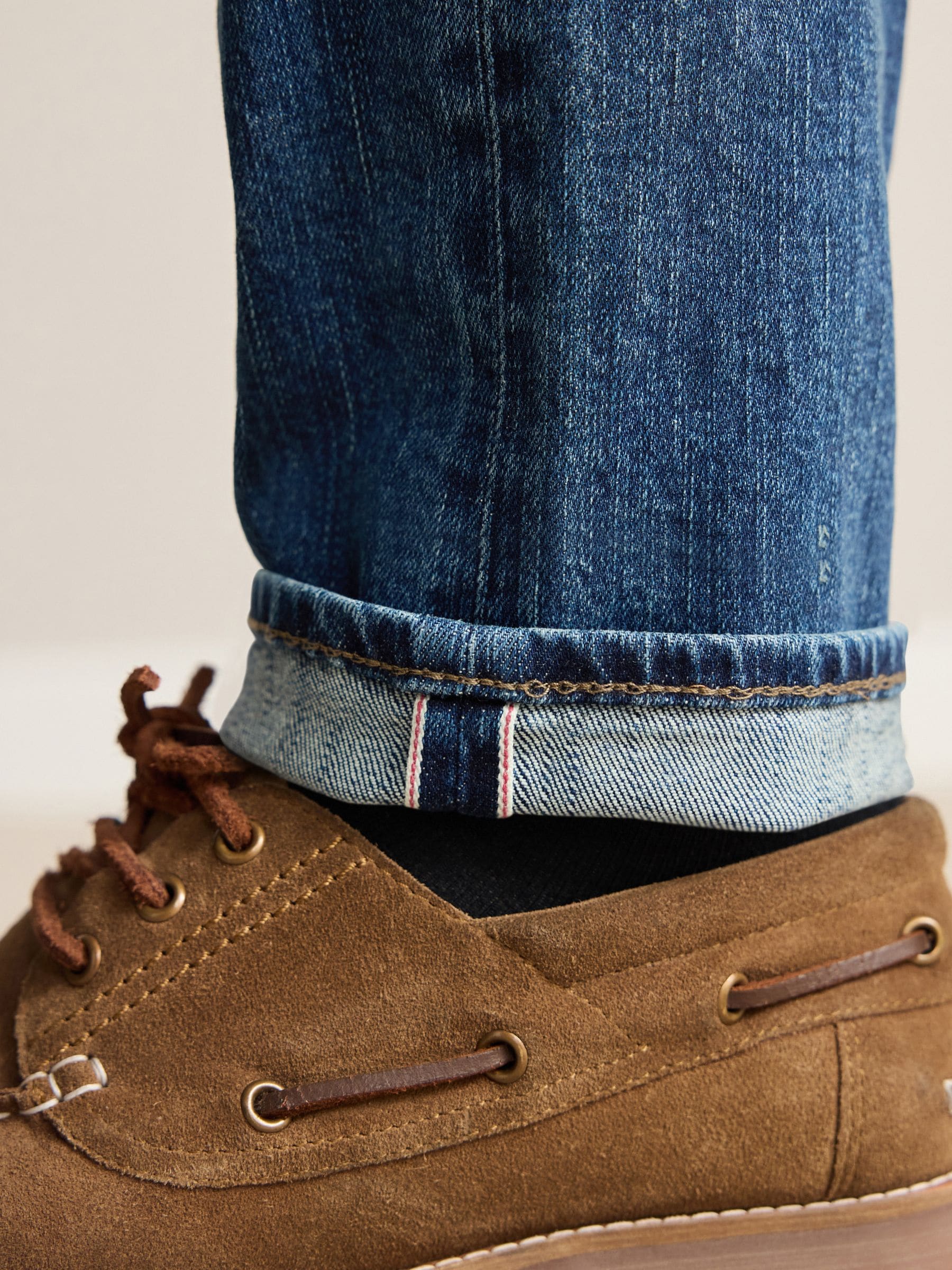 Buy Mid Blue Slim Fit Signature Selvedge Denim Jeans from Next Romania