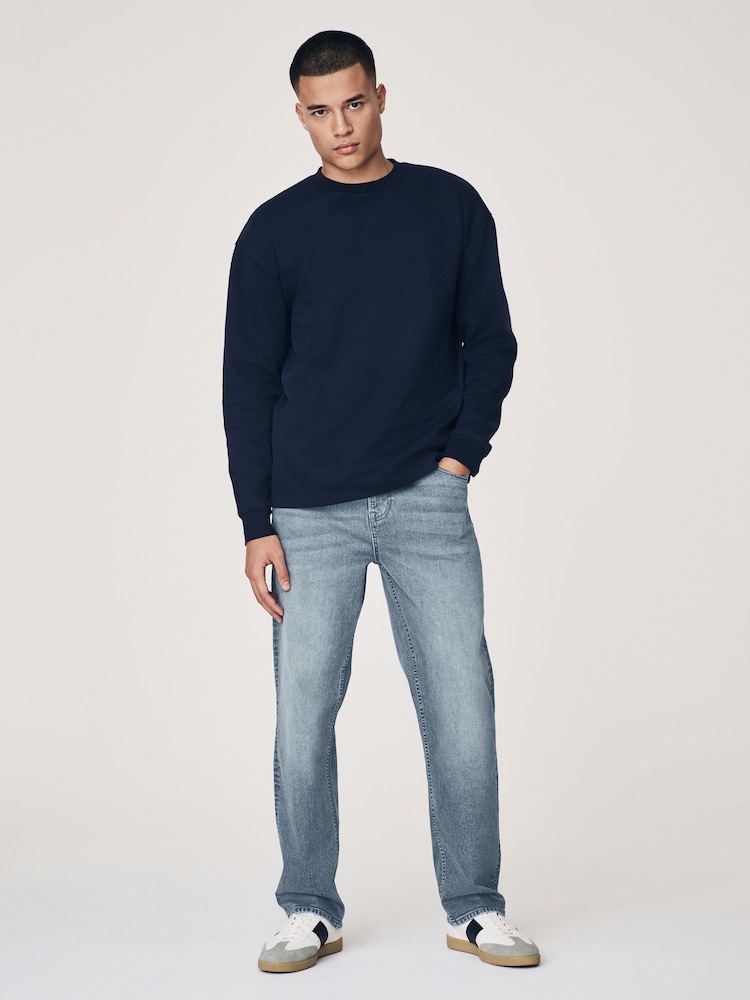 Blue Grey Straight Fit Classic Stretch Jeans - Image 3 of 12