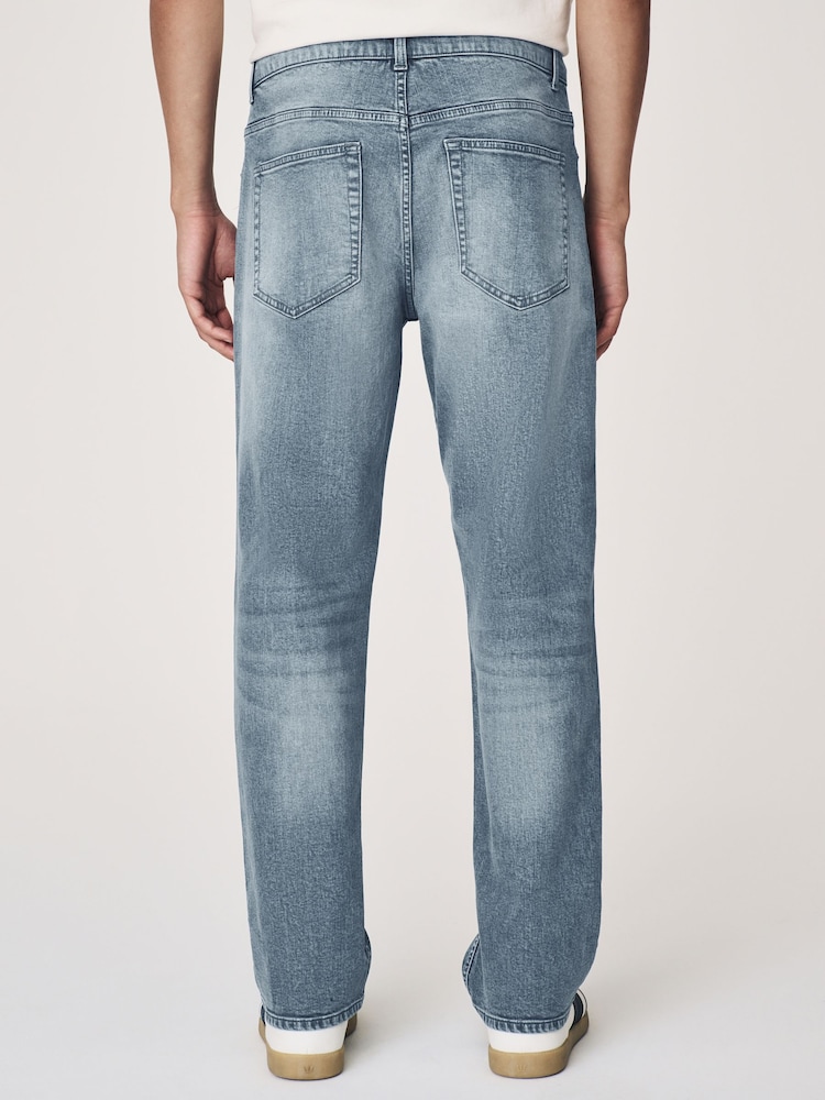 Blue Grey Straight Fit Classic Stretch Jeans - Image 4 of 12