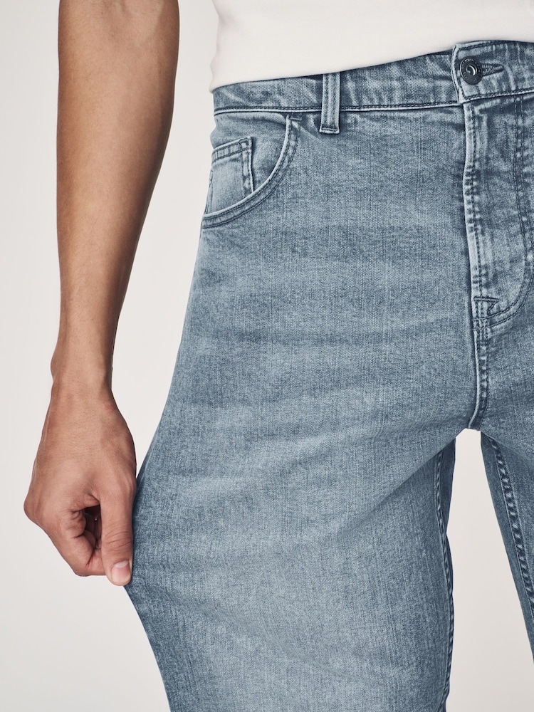Blue Grey Straight Fit Classic Stretch Jeans - Image 5 of 12
