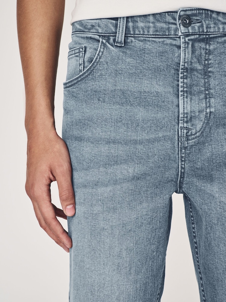 Blue Grey Straight Fit Classic Stretch Jeans - Image 6 of 12