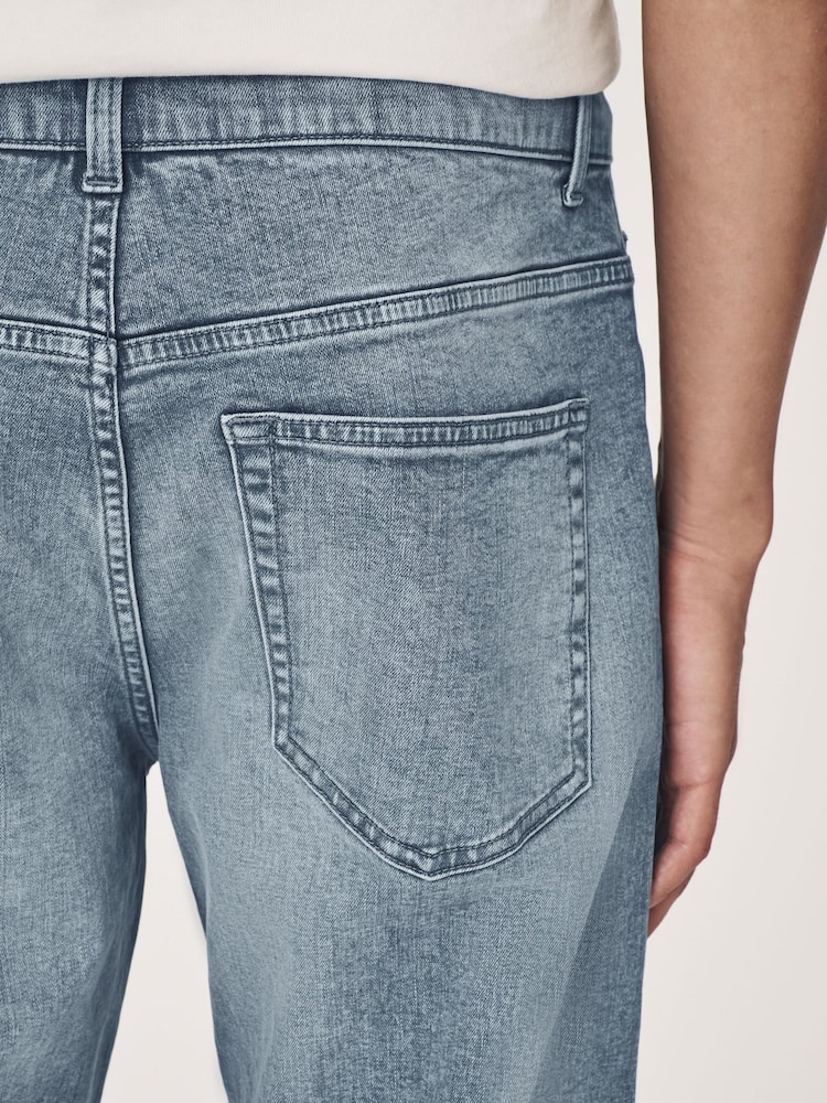 Blue Grey Straight Fit Classic Stretch Jeans - Image 7 of 12