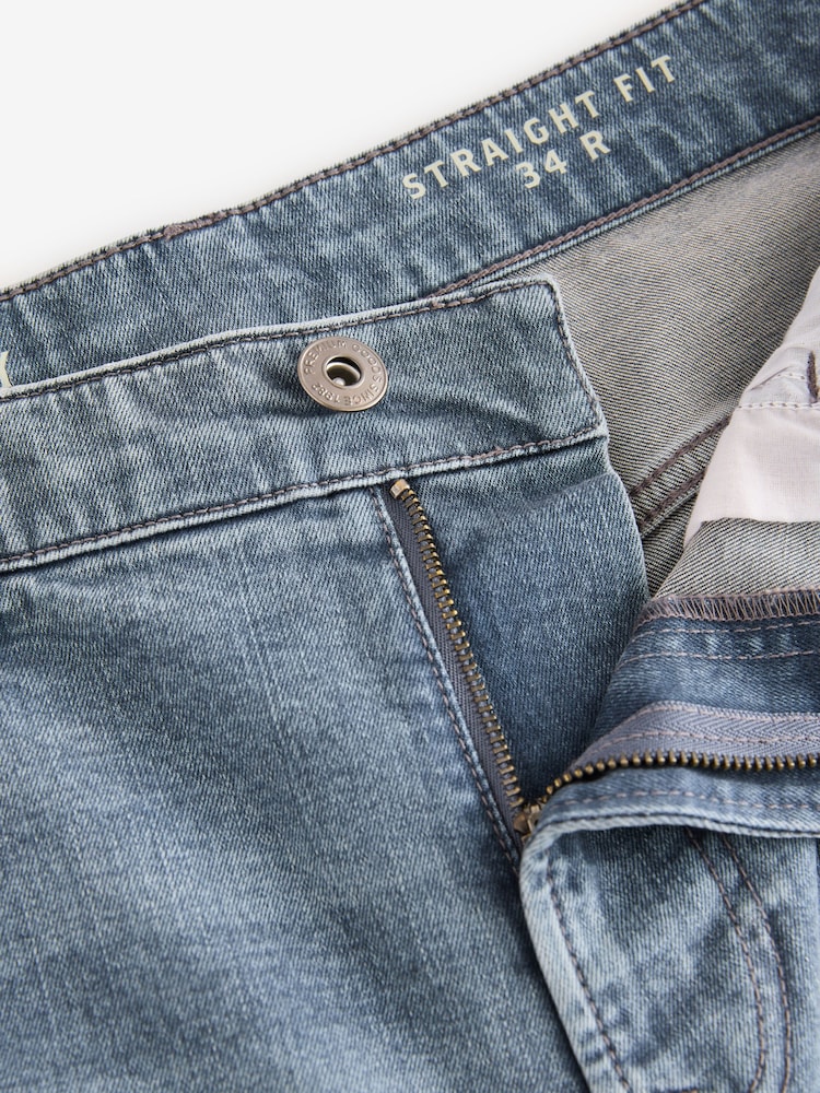 Blue Grey Straight Fit Classic Stretch Jeans - Image 9 of 12