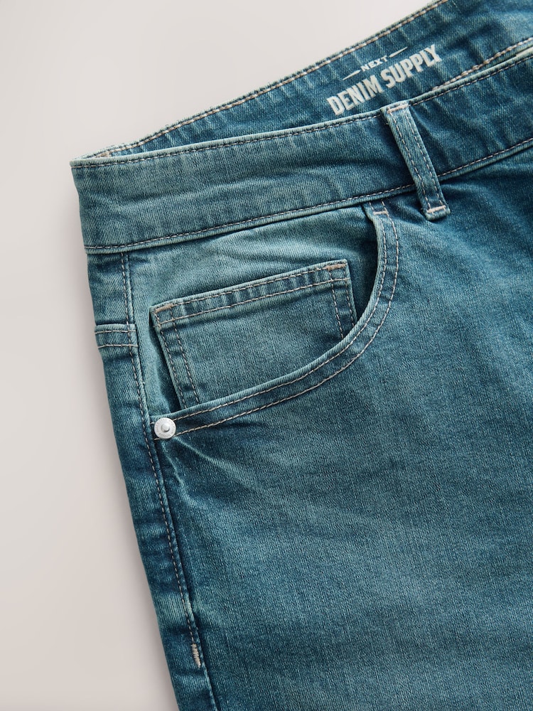 Blue Light Tint Straight Fit Classic Stretch Jeans - Image 3 of 11
