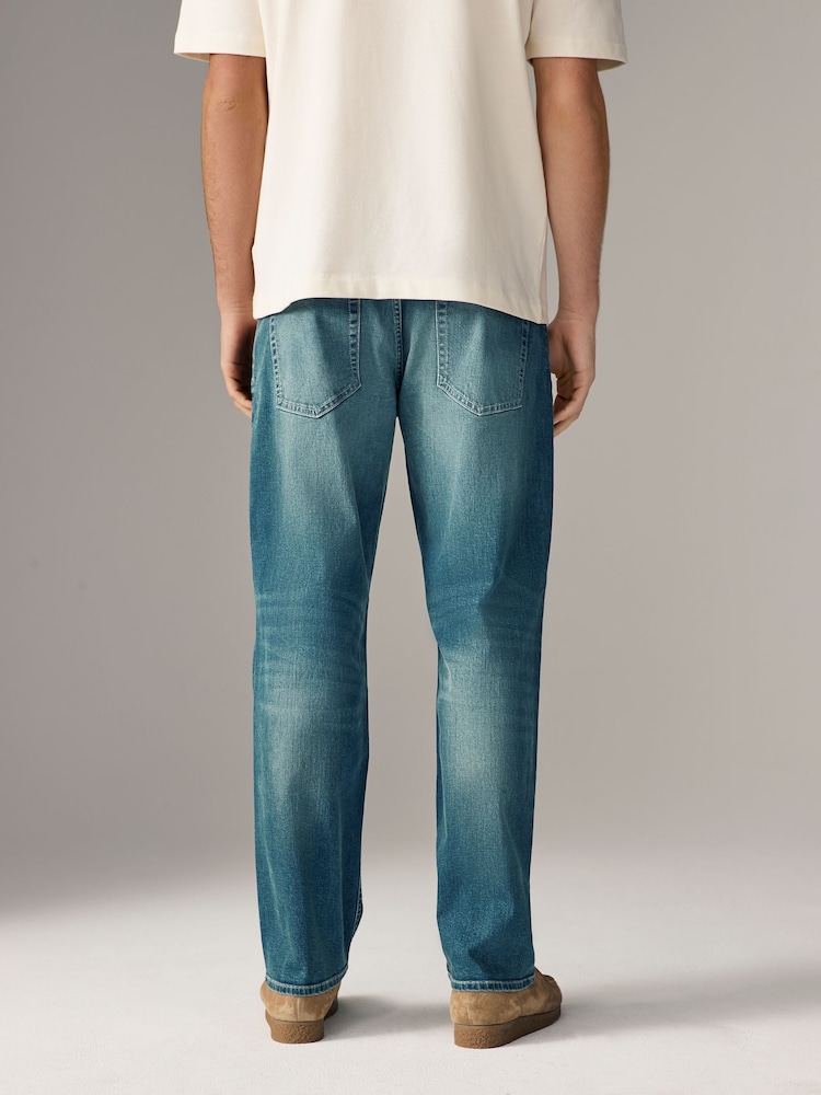 Blue Light Tint Straight Fit Classic Stretch Jeans - Image 4 of 11