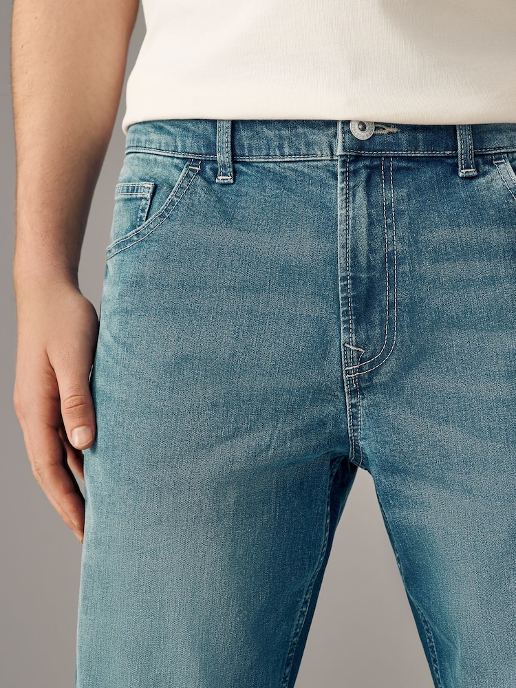Blue Light Tint Straight Fit Classic Stretch Jeans - Image 5 of 11