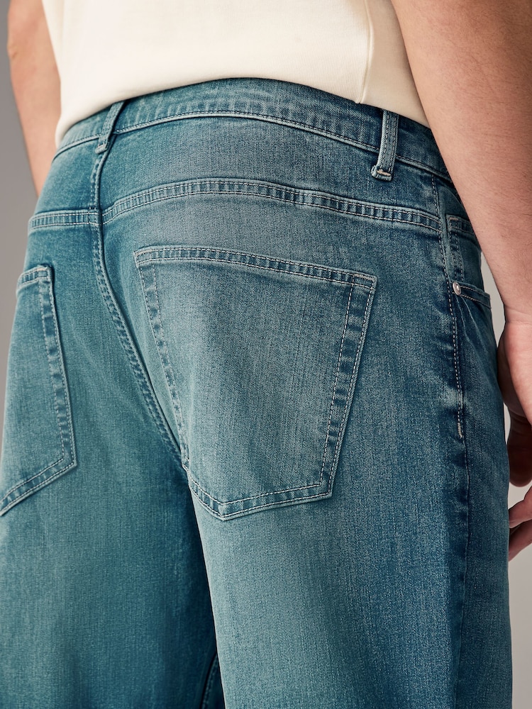Blue Light Tint Straight Fit Classic Stretch Jeans - Image 6 of 11