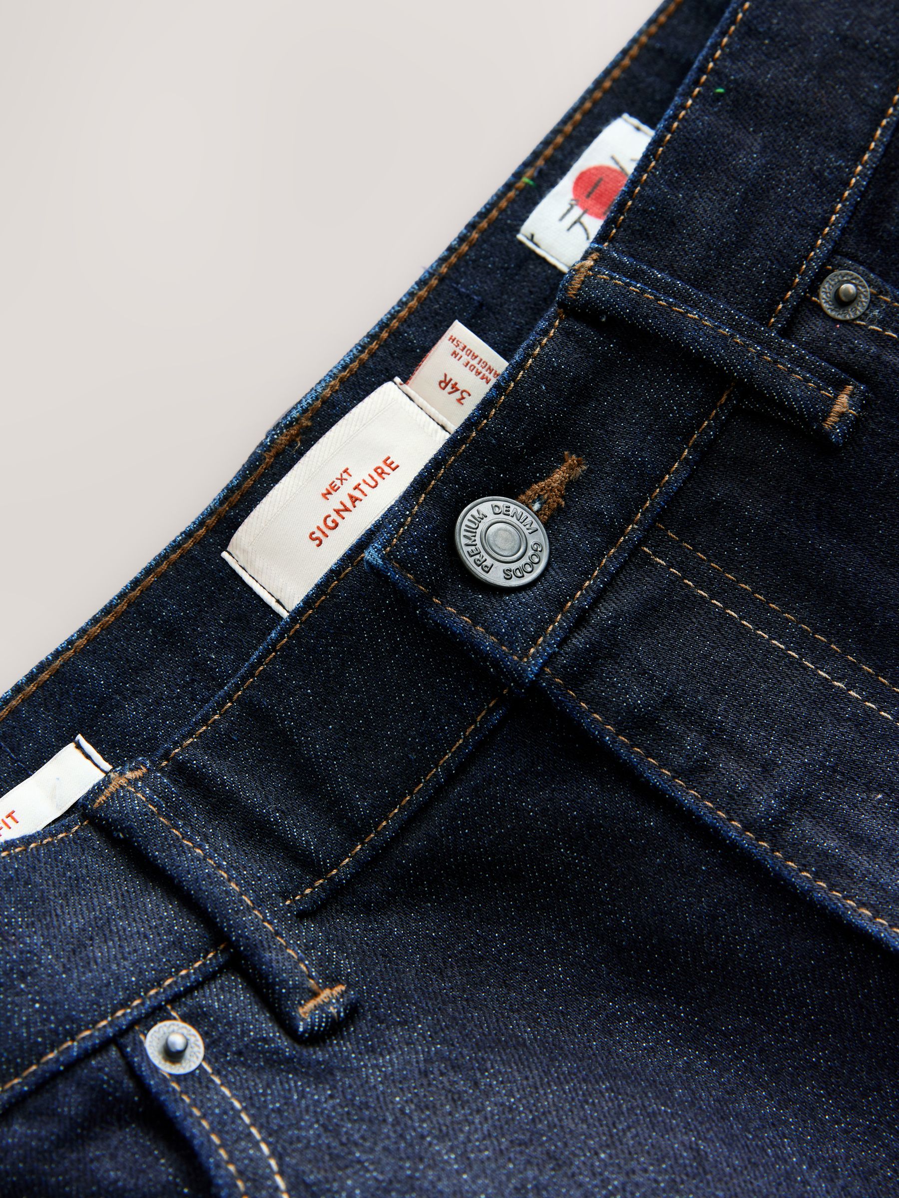 Buy Blue Indigo Rinse Slim Fit Signature Selvedge Denim Jeans from