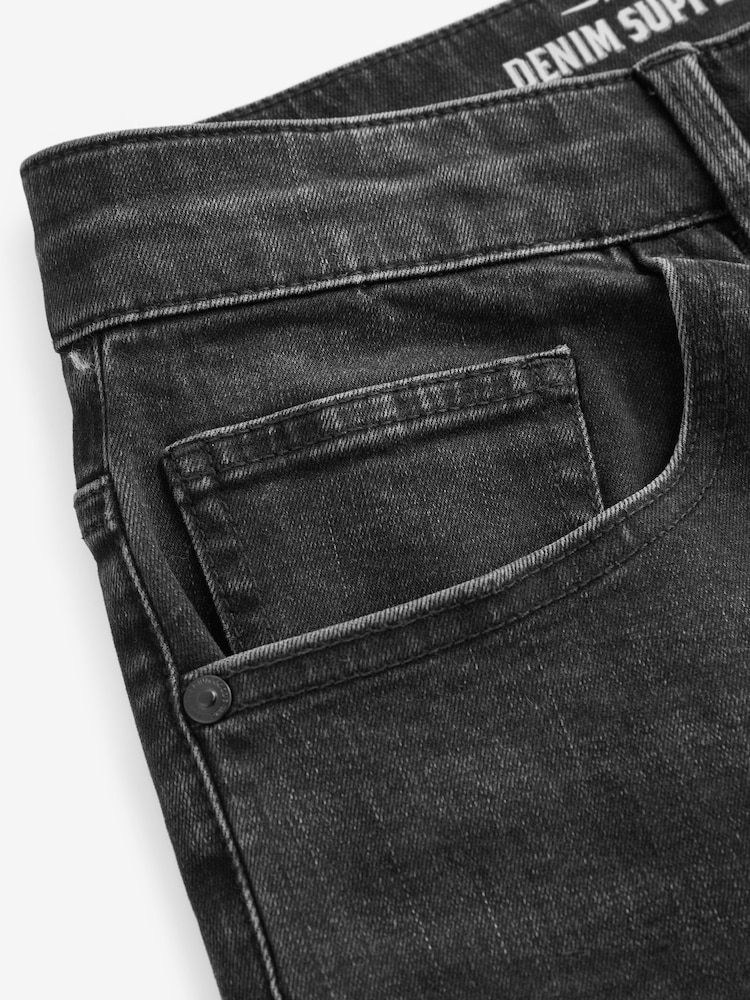 Noir délavé - Lit 1 place - Coupe ajustée Classic Jeans extensibles - Image 10 of 12