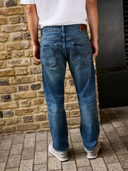 Mid Blue Straight Fit Signature Japanese Selvedge Denim Jeans - Image 3 of 8