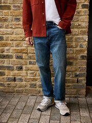 Mid Blue Straight Fit Signature Japanese Selvedge Denim Jeans - Image 7 of 8