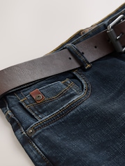 Ink Blue Straight Fit Signature Belted Jeans - Image 10 of 12