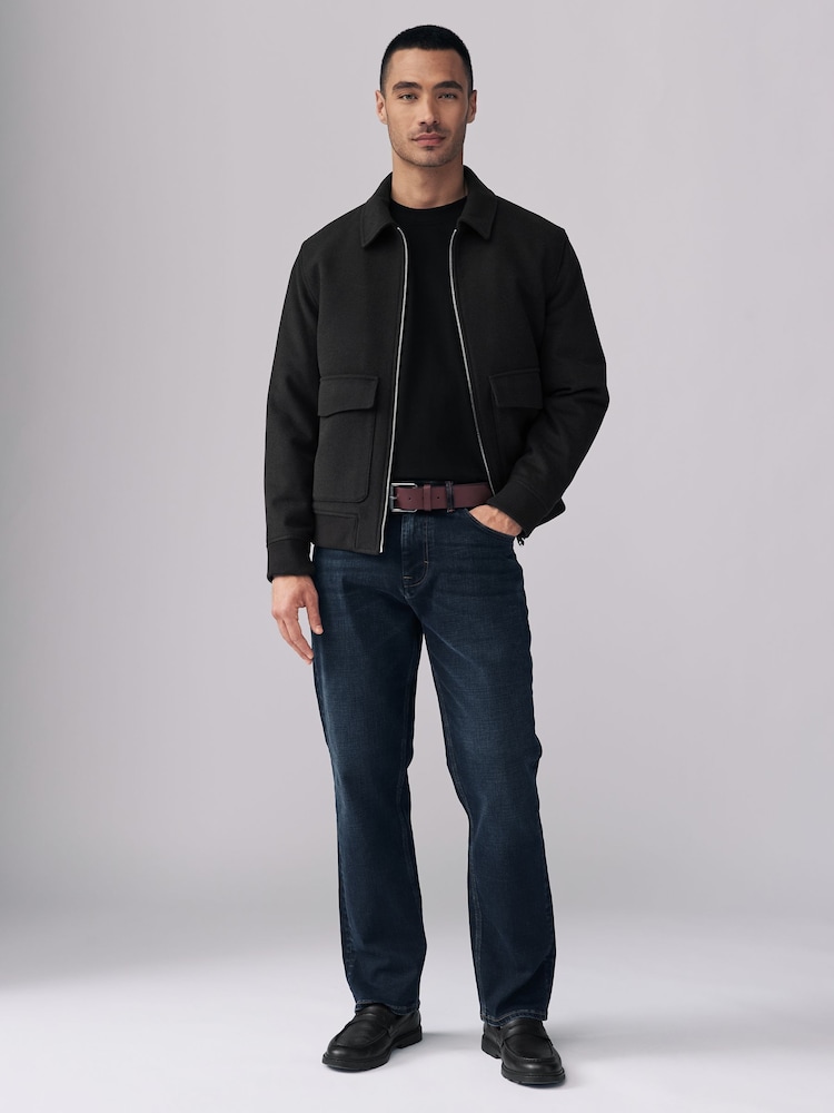 Ink Blue Straight Fit Signature Belted Jeans - Image 2 of 12