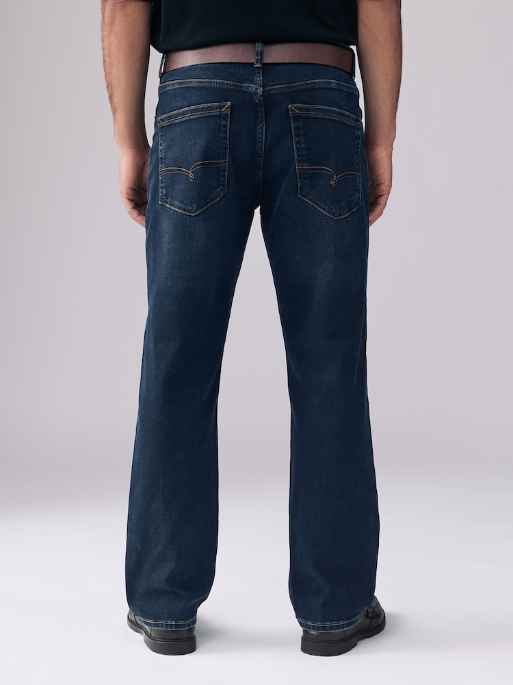 Ink Blue Straight Fit Signature Belted Jeans - Image 4 of 12
