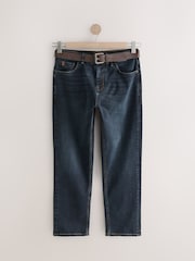 Ink Blue Straight Fit Signature Belted Jeans - Image 8 of 12