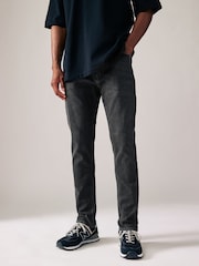 Black Washed Skinny Fit Comfort Stretch Jeans - Image 1 of 11