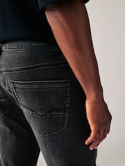 Black Washed Skinny Fit Comfort Stretch Jeans - Image 6 of 11