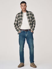 Blue Mid Vintage Slim Fit Belted Motionflex Jeans - Image 1 of 11