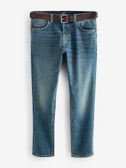 Blue Mid Vintage Slim Fit Belted Motionflex Jeans - Image 7 of 11