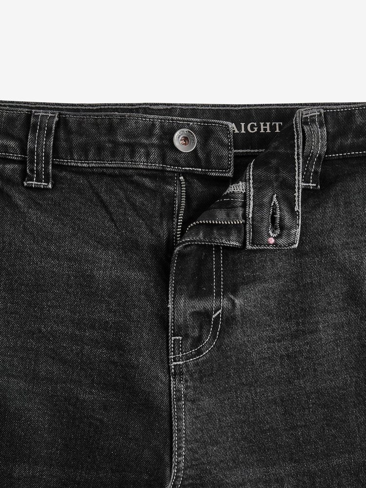 Black Washed Denim Carpenter Jeans - Image 10 of 14