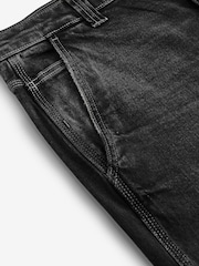 Black Washed Denim Carpenter Jeans - Image 11 of 14