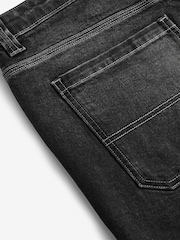 Black Washed Denim Carpenter Jeans - Image 12 of 14