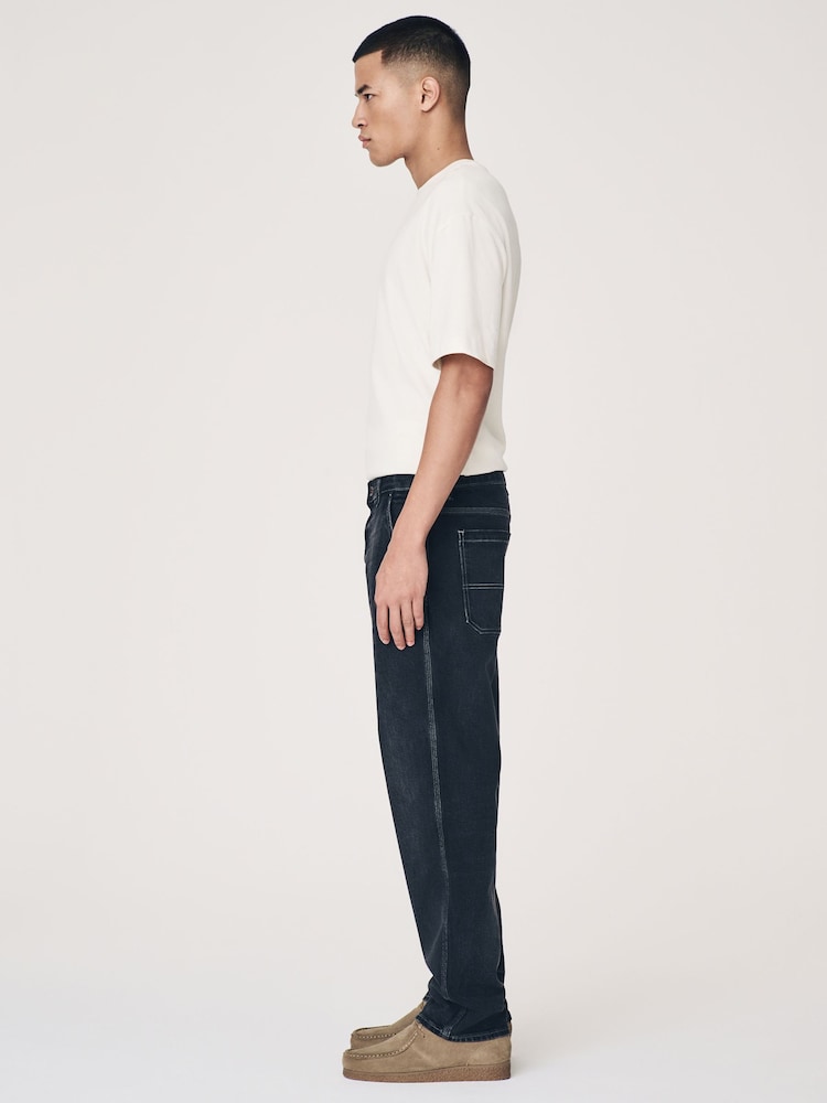 Black Washed Denim Carpenter Jeans - Image 3 of 14