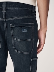 Black Washed Denim Carpenter Jeans - Image 7 of 14