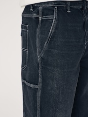 Black Washed Denim Carpenter Jeans - Image 8 of 14