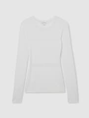 Reiss White Siren Seamed Crew-Neck Jumper - Image 2 of 6