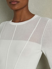 Reiss White Siren Seamed Crew-Neck Jumper - Image 4 of 6