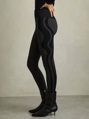 Reiss Wren Wave-Stripe High-Rise Leggings - Изображение 3 из 7