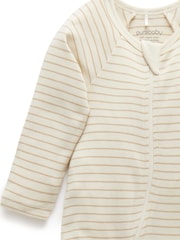 Purebaby Natural Baby Zip 100% Cotton Sleepsuits 2 Pack - Image 2 of 4
