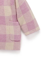 Purebaby Pink Knitted Check Jacket - Image 3 of 4