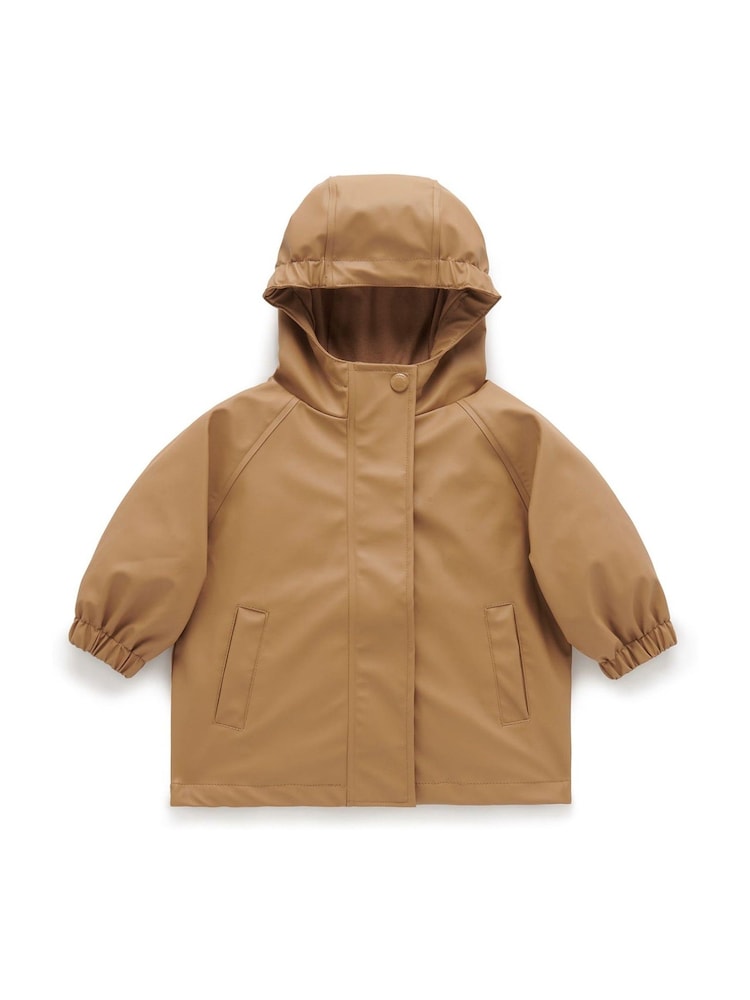 Purebaby Brown Waterproof Zip Up Jacket - Image 1 of 4