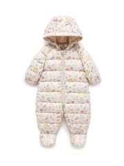 Purebaby Nude Water Resistent Padded Zip Up Pramsuit - Image 1 of 4