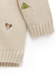 Purebaby Cream Gone Fishing Embroidery Jumper - Image 3 of 4