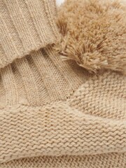 Purebaby Natural Pom Pom Boots - Image 2 of 2
