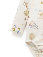 Albastru Chrome - Purebaby 3 Pieces Bebeluș 100% Cotton Pălării/Căciuli, Colanți & Romper Set - Image 4 of 5