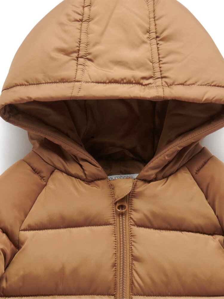 Purebaby Brown Water Resistent Padded Zip Up Pramsuit - Image 2 of 4