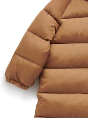Purebaby Brown Water Resistent Padded Zip Up Pramsuit - Image 3 of 4