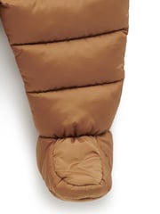 Purebaby Brown Water Resistent Padded Zip Up Pramsuit - Image 4 of 4