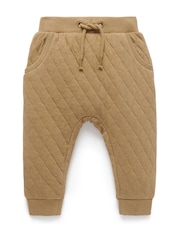 Purebaby Brown Quilted Joggers - Image 1 of 4
