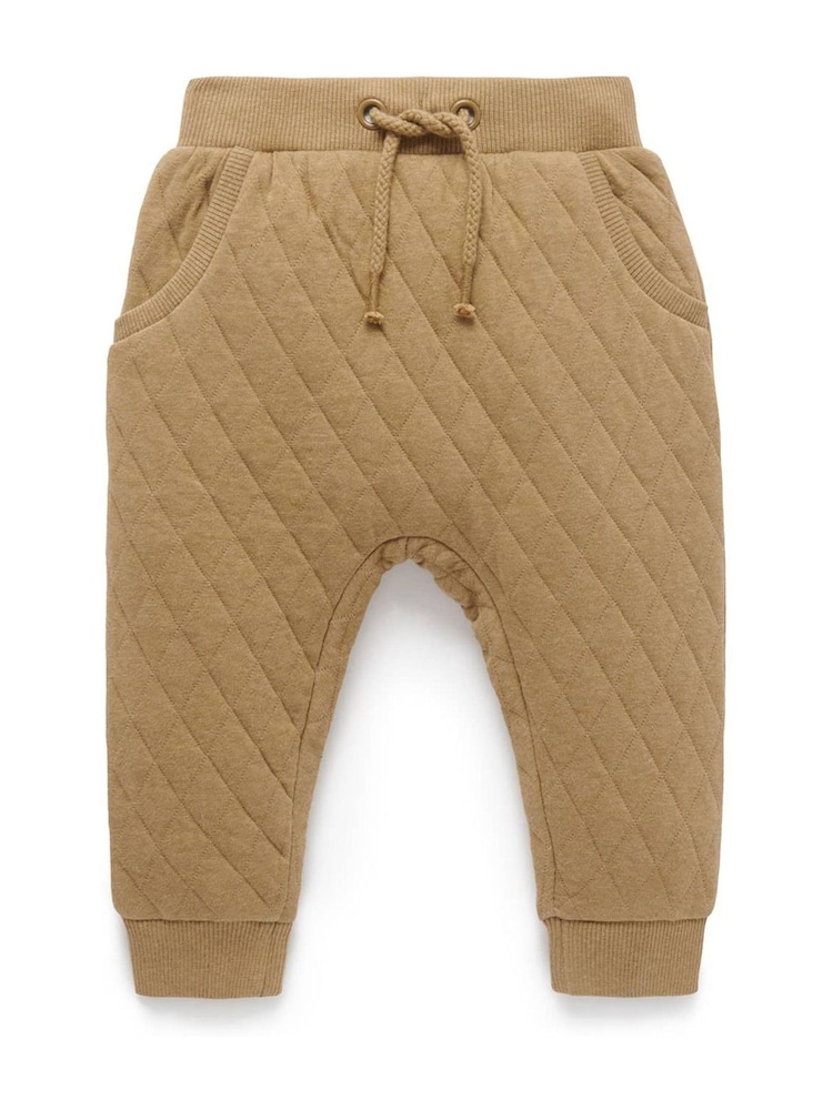 Purebaby Brown Quilted Joggers - Image 1 of 4